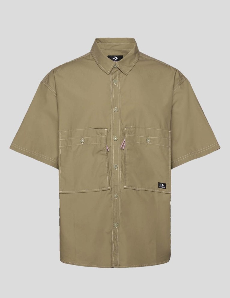 Camisa CONVERSE wordmark utility shirt mossy sloth